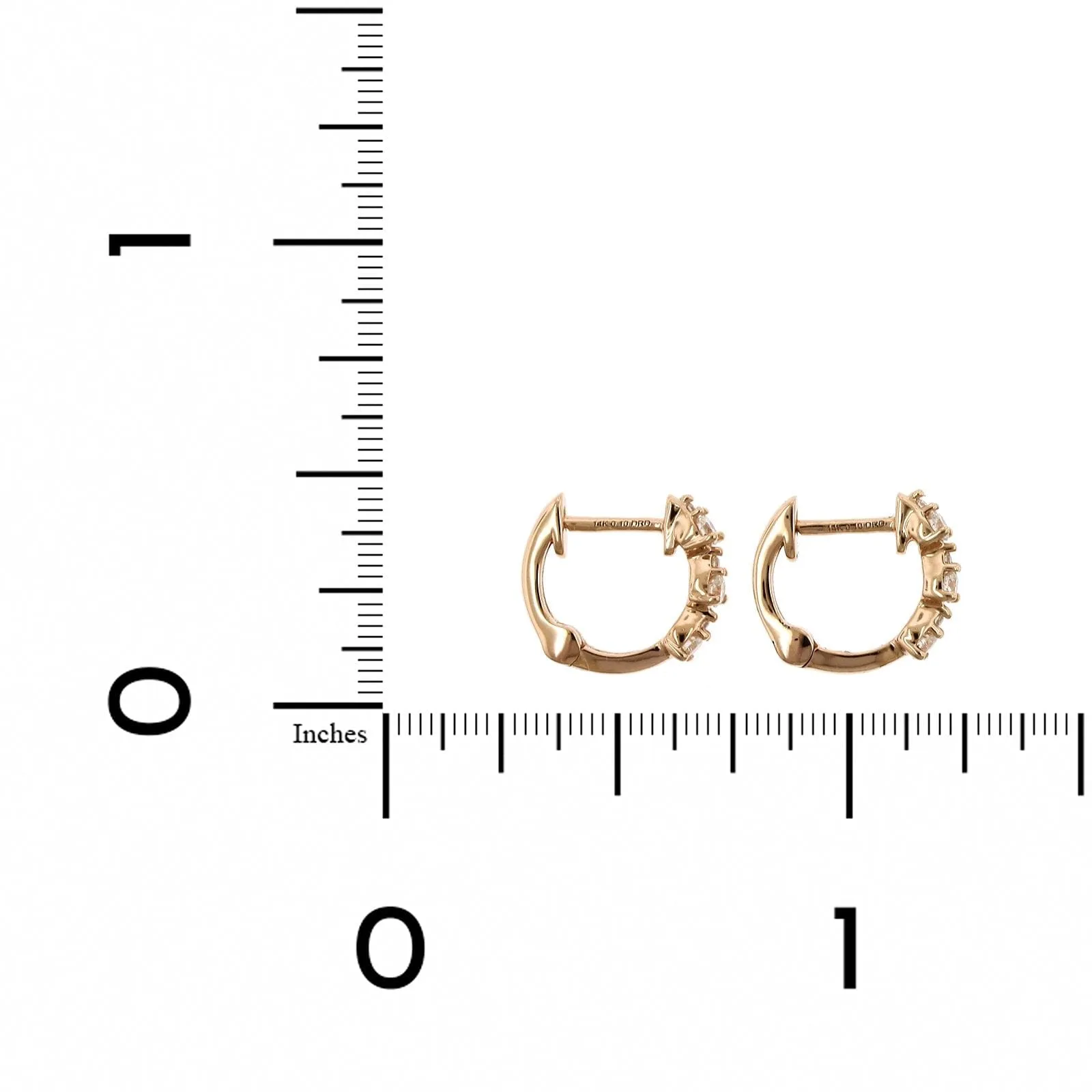 14K Rose Gold Diamond Huggie Earrings