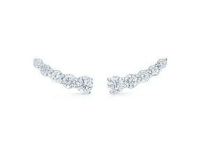 18K WHITE GOLD VINE DIAMOND EAR CLIMBERS