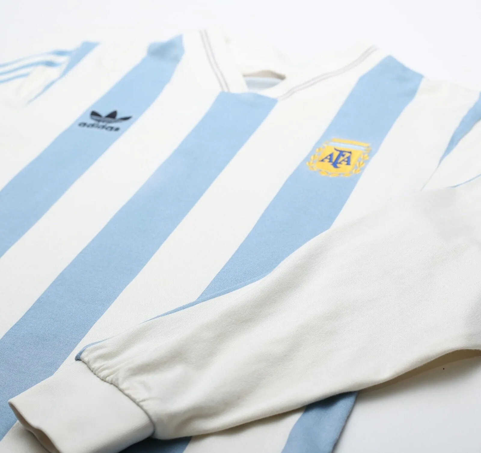 1993 MARADONA #10 Argentina adidas Originals L/S Home Football Shirt (S)