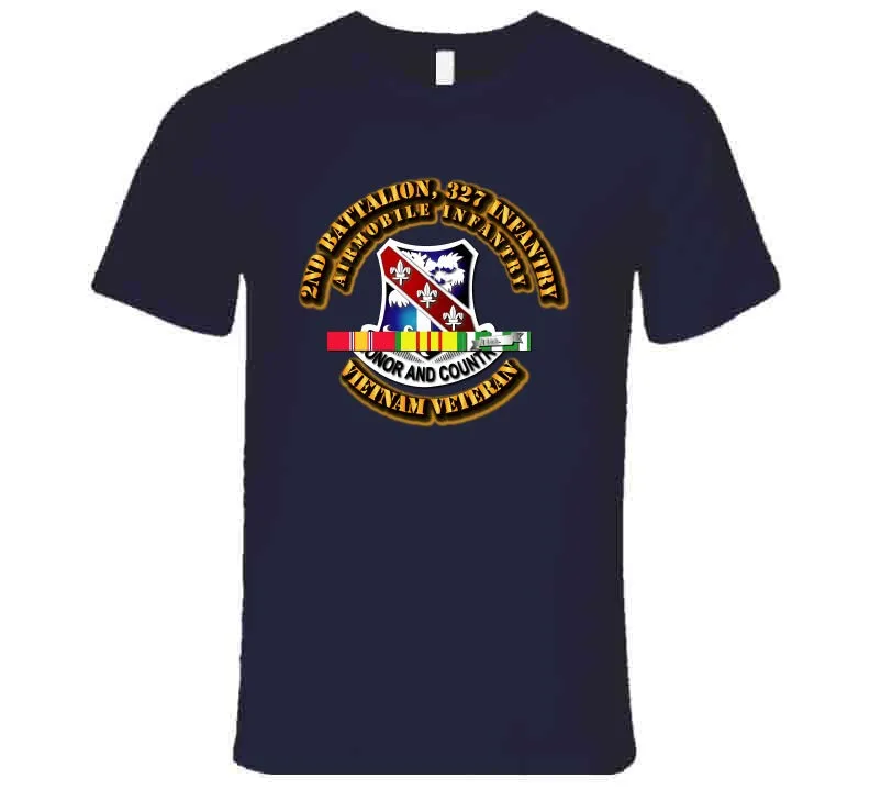 2nd Battalion, 327 Infantry, (Airmobile Infantry) with Vietnam Service Ribbons - T Shirt, Premium and Hoodie