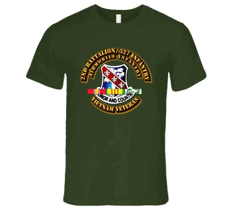 2nd Battalion, 327 Infantry, (Airmobile Infantry) with Vietnam Service Ribbons - T Shirt, Premium and Hoodie