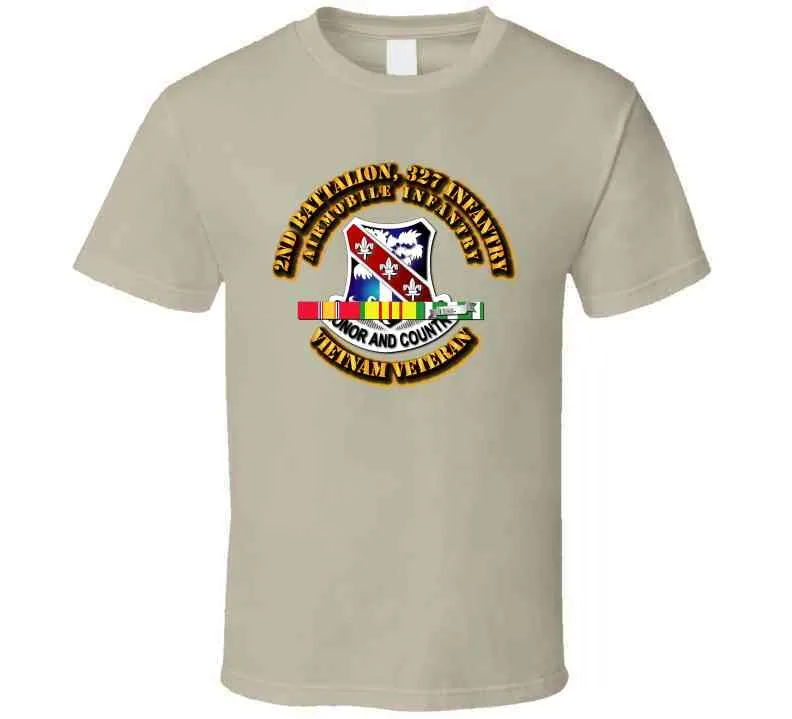 2nd Battalion, 327 Infantry, (Airmobile Infantry) with Vietnam Service Ribbons - T Shirt, Premium and Hoodie