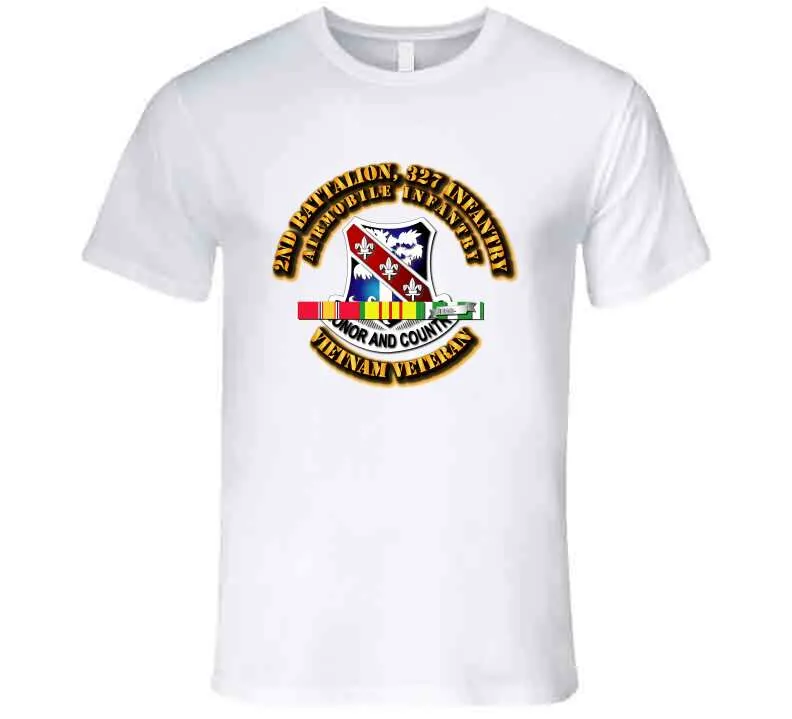 2nd Battalion, 327 Infantry, (Airmobile Infantry) with Vietnam Service Ribbons - T Shirt, Premium and Hoodie