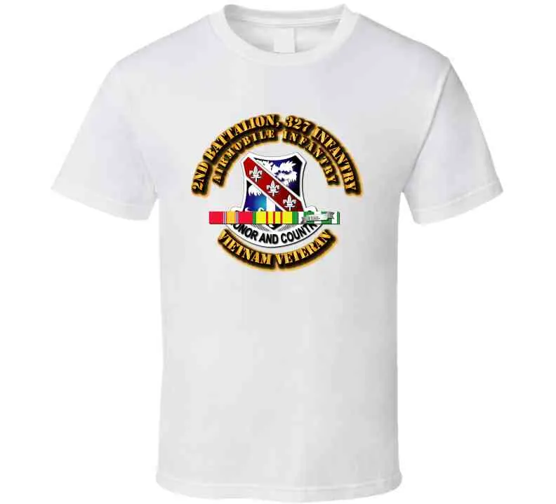 2nd Battalion, 327 Infantry, (Airmobile Infantry) with Vietnam Service Ribbons - T Shirt, Premium and Hoodie