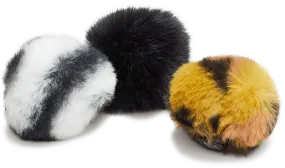 Animal Puff Ball Plug 3pc Jibbitz Pack