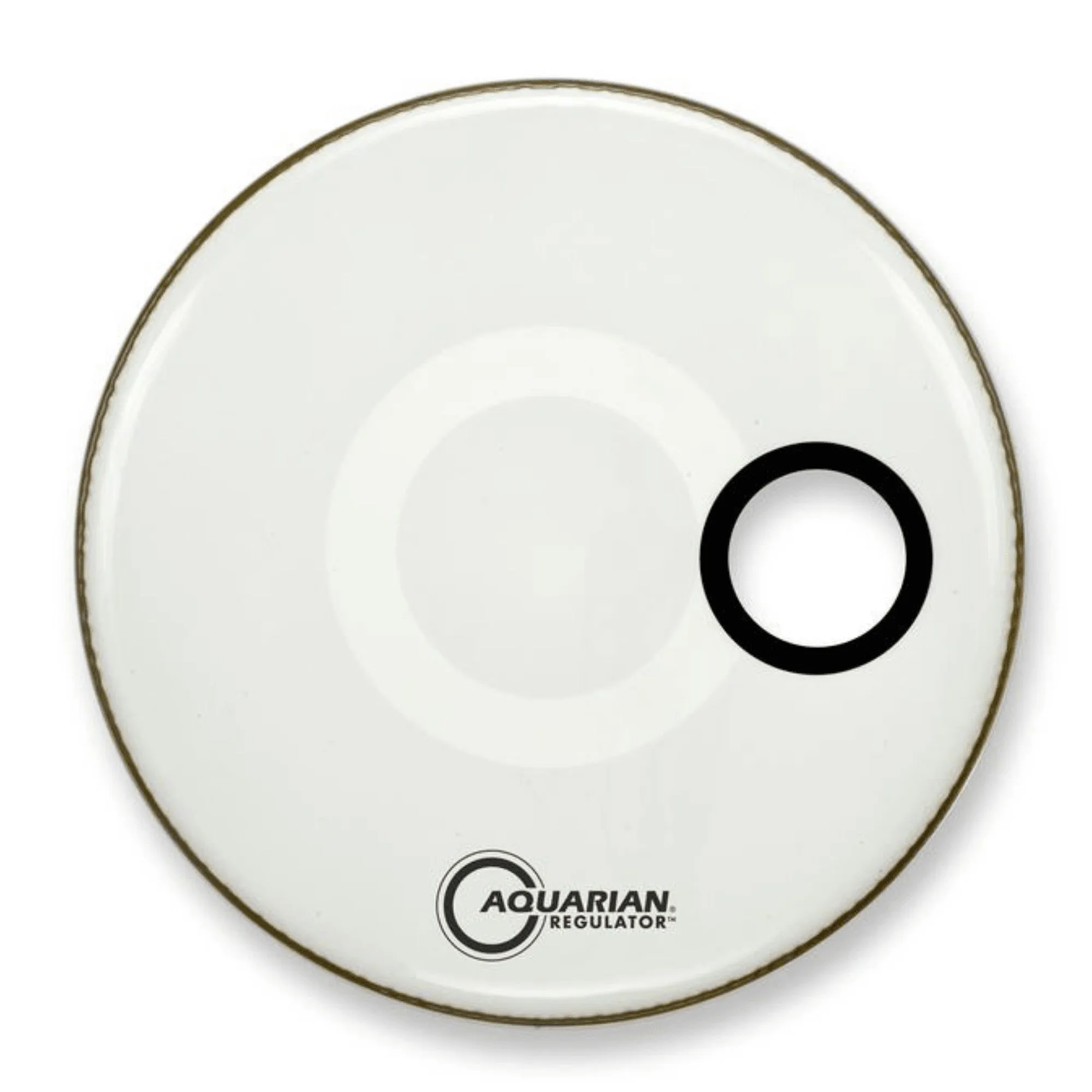 Aquarian RSM16WKT 16" Regulator Resonant White Bass Drum Head with Port Hole and Tom Hoop