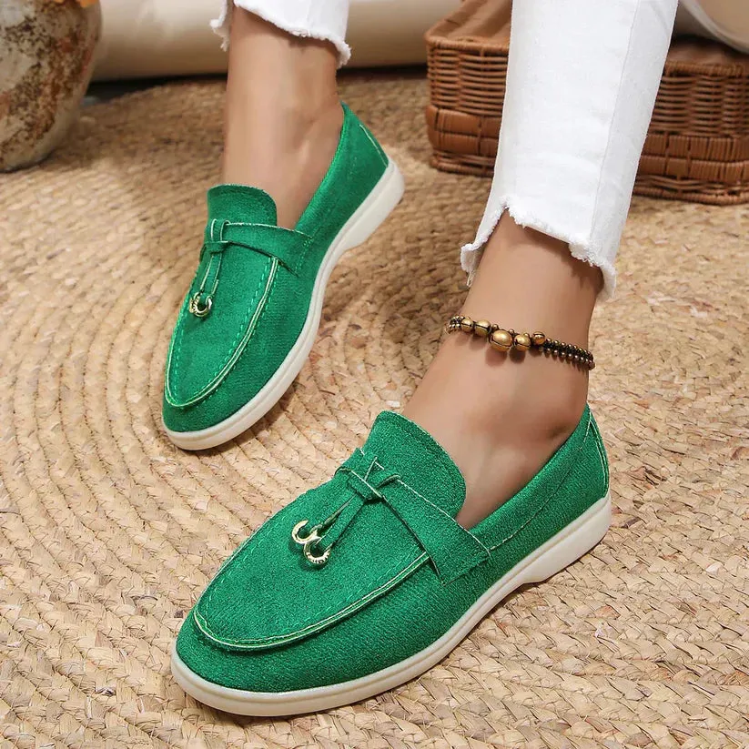 Auriane - Stylish Slip-On Moccasins with Pom Pom