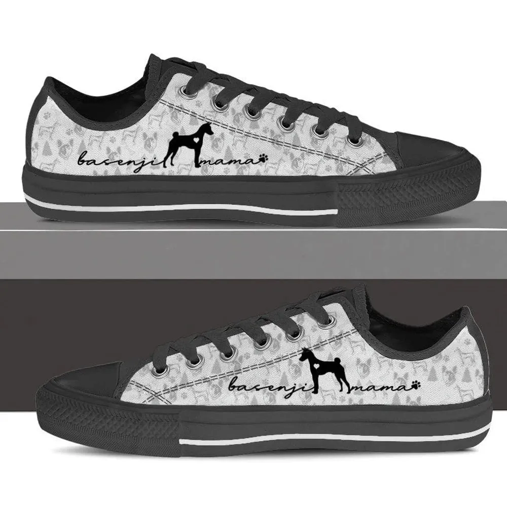 Basenji Low Top Shoes, Dog Printed Shoes, Canvas Shoes For Men, Women