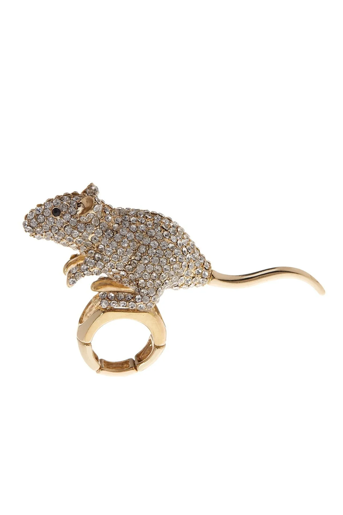 BETSEY JOHNSON Pave Crystal Stretch Mouse Ring