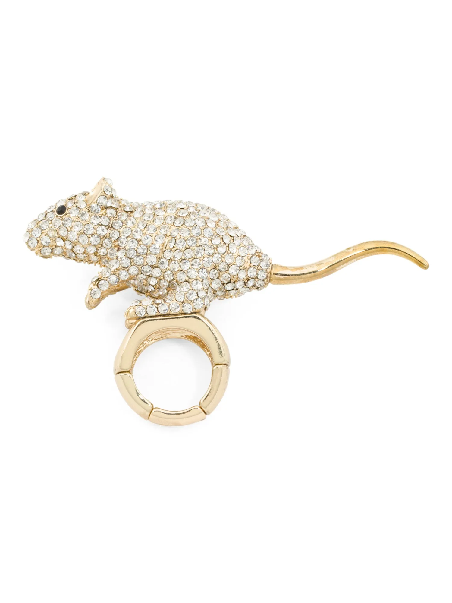 BETSEY JOHNSON Pave Crystal Stretch Mouse Ring