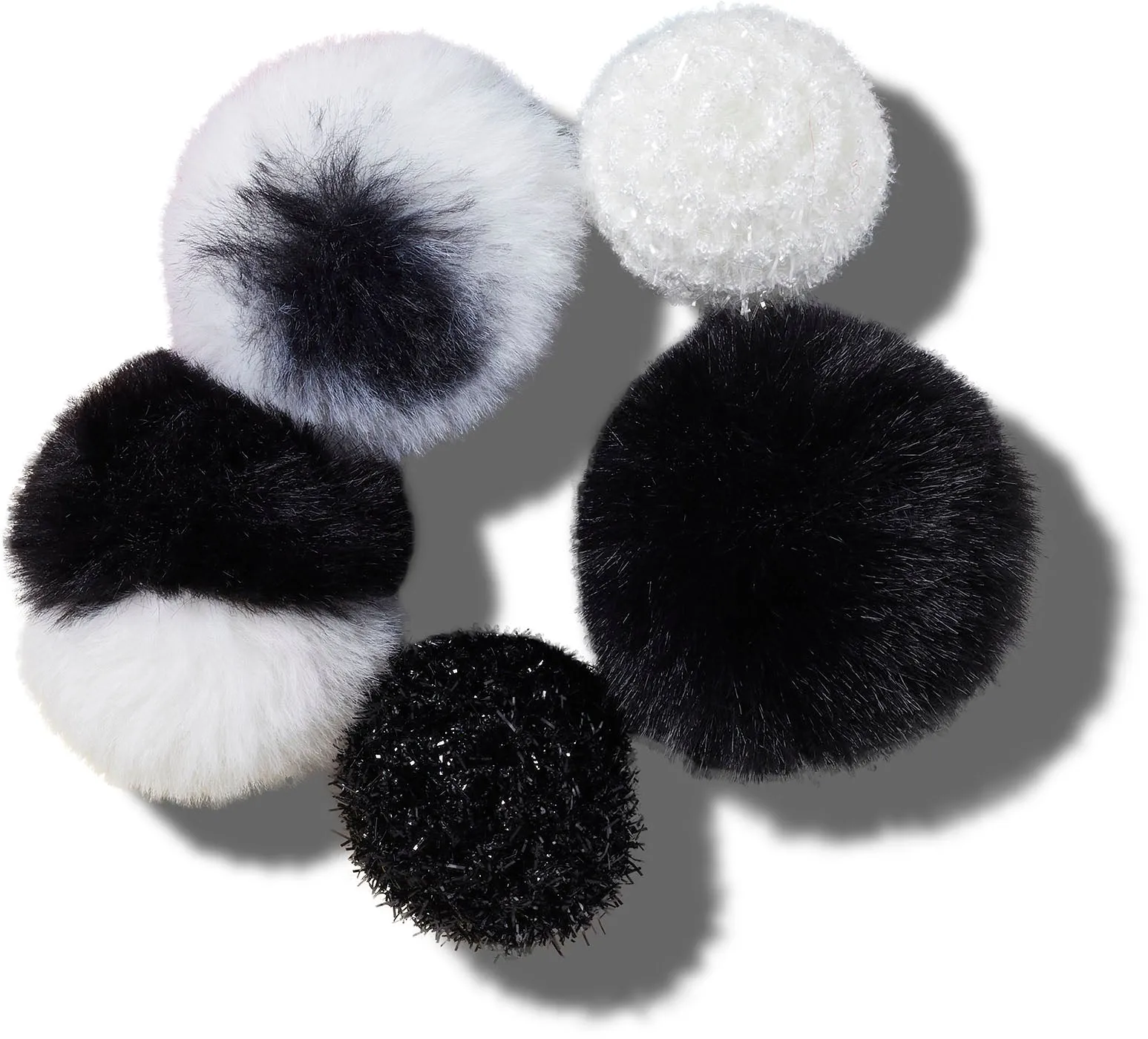 Black and White Puff 5 Jibbitz Pack™ Jibbitz