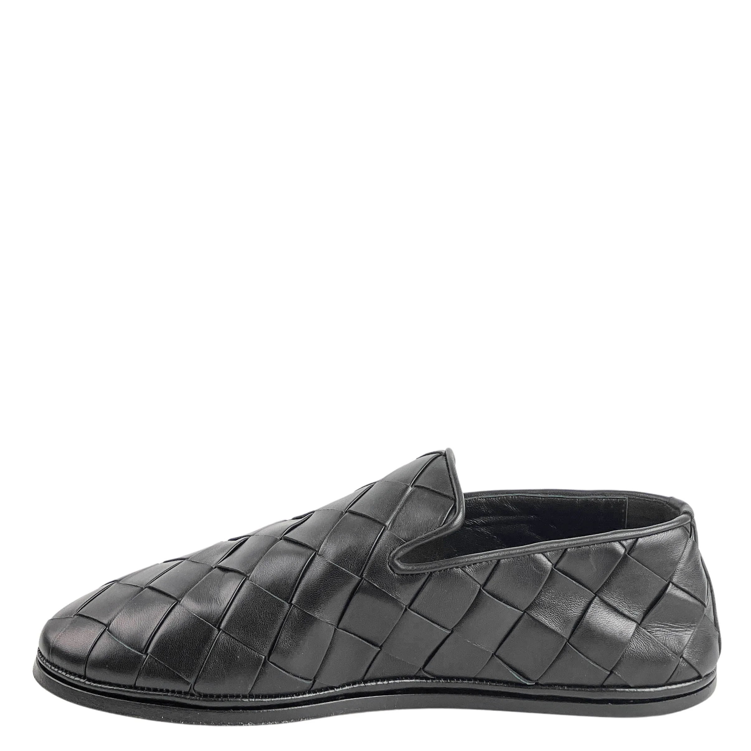 Bottega Veneta Sawyer Woven Slip on Loafers in Black