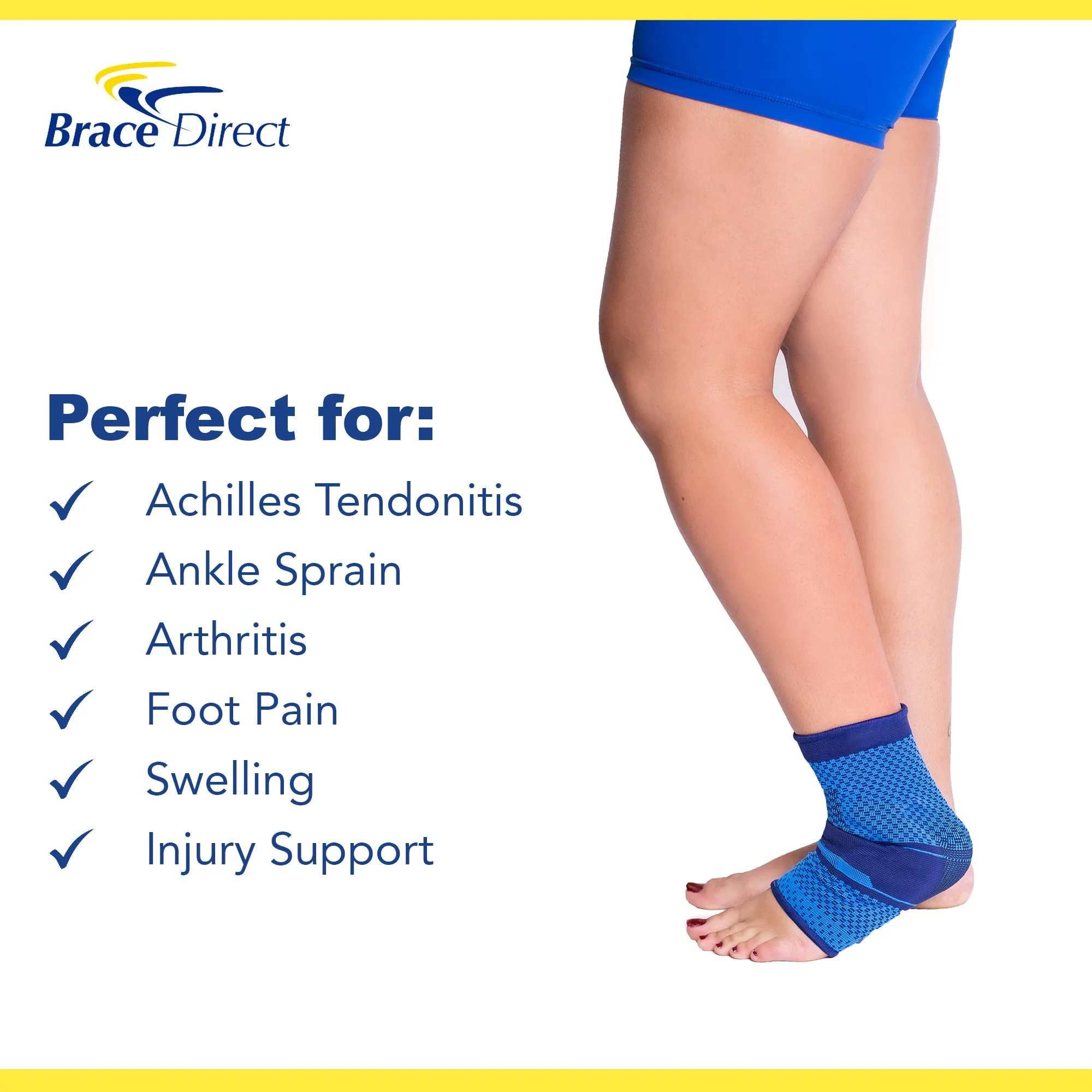 Brace Direct Sport Ankle Compression Support Sleeve