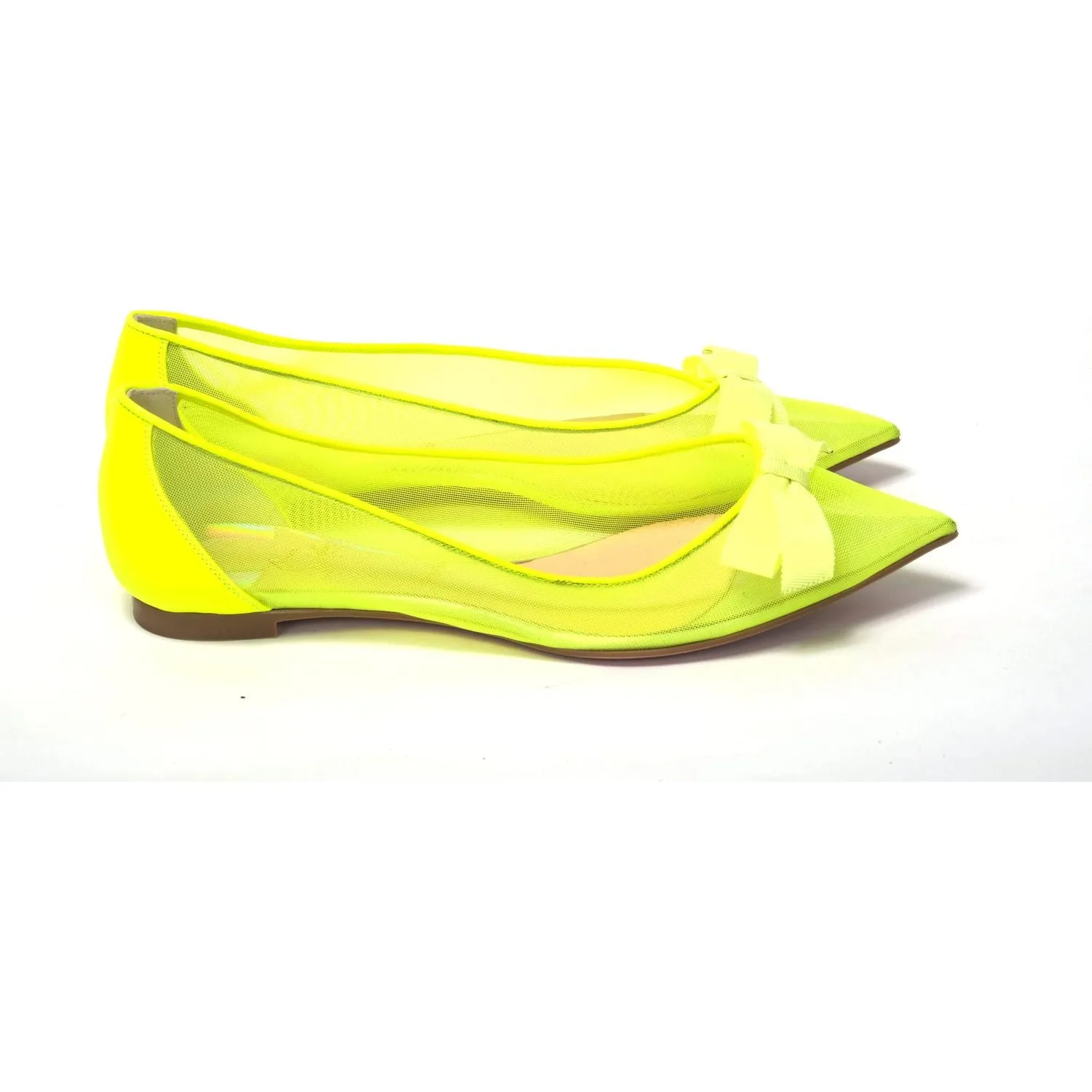 Christian Louboutin Fluro Yellow Flat Point Toe Shoe