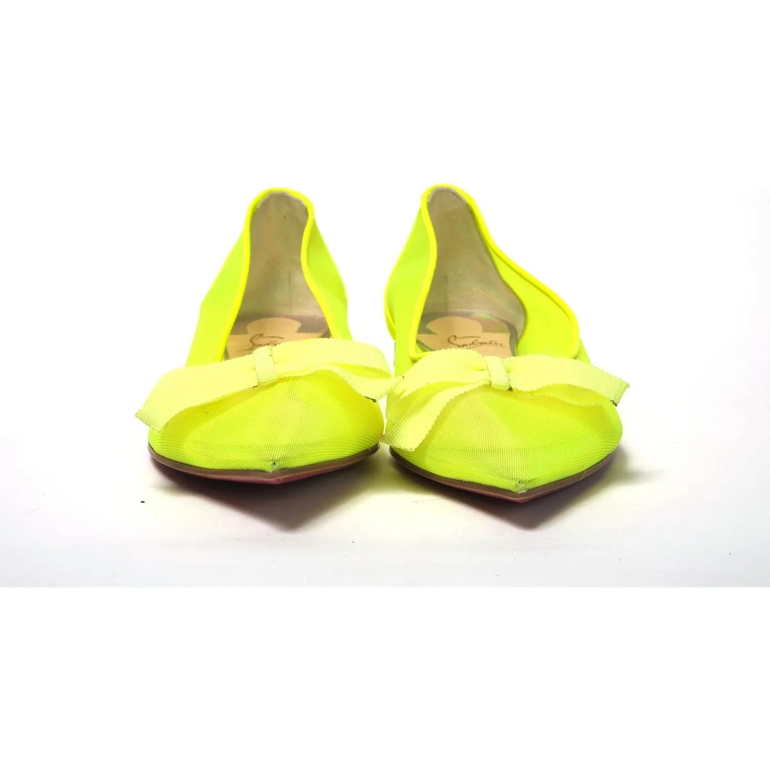 Christian Louboutin Fluro Yellow Flat Point Toe Shoe