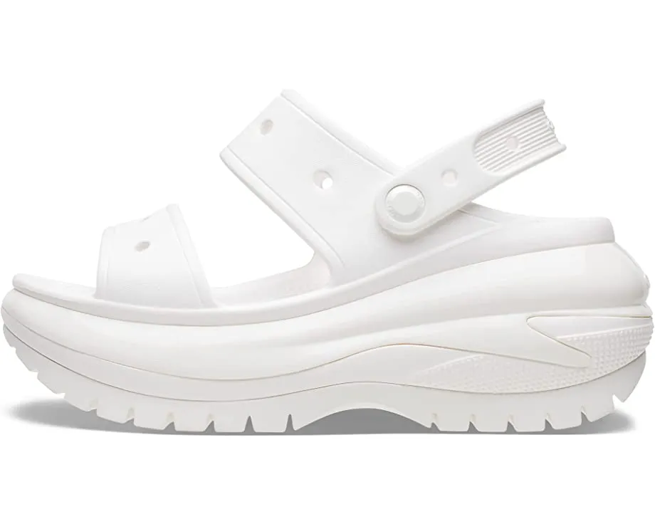 Classic Mega Crush Sandal Crocs heels, white