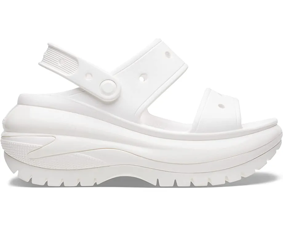 Classic Mega Crush Sandal Crocs heels, white