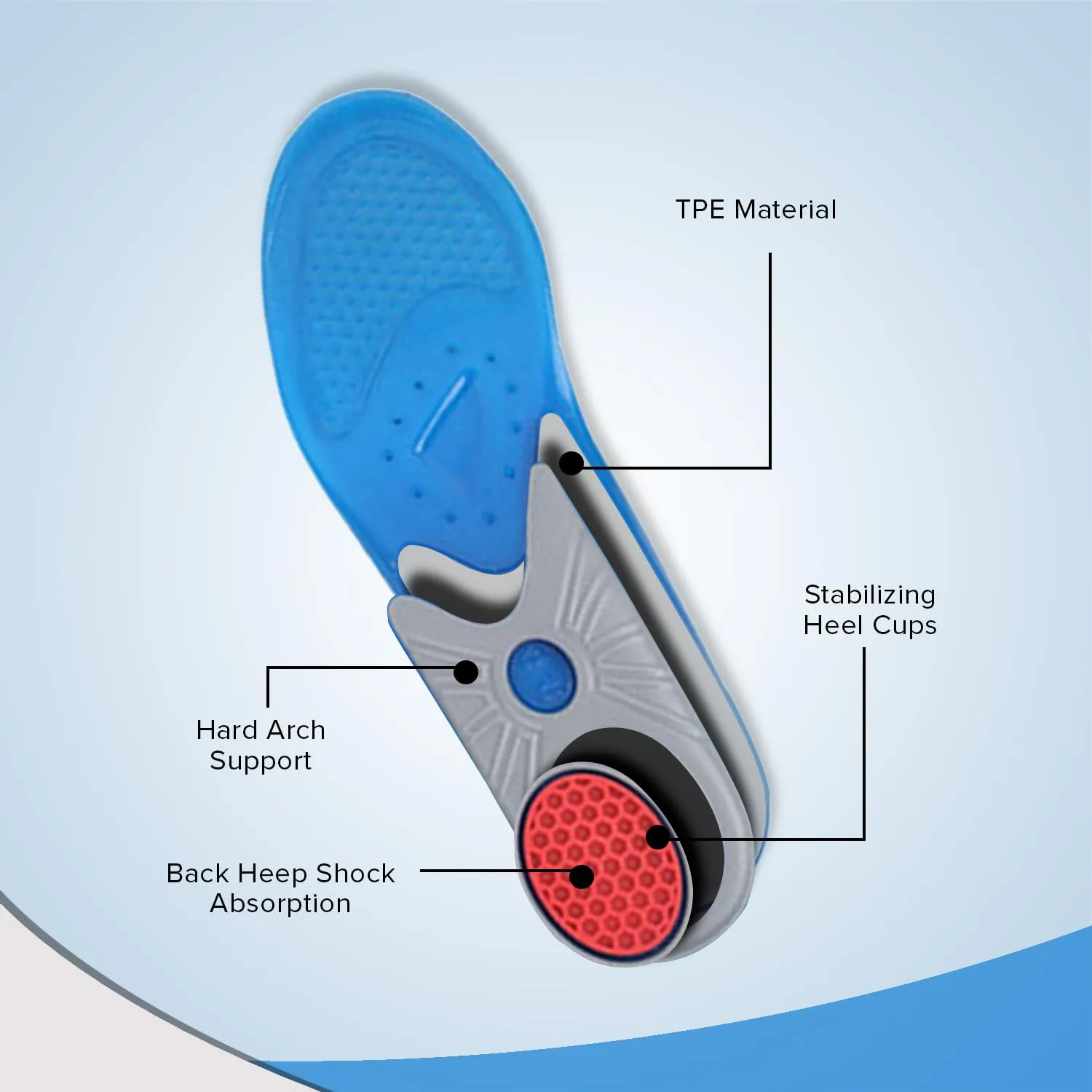 Dr Foot | Insole for Shoes Men | Arch Support for Flat Feet | Flat Feet Arch Support Insole | Shoe Insole | Gel Insoles for Men | Heavy Duty Support Insole | Shock Absorption | Orthotics | X-Large