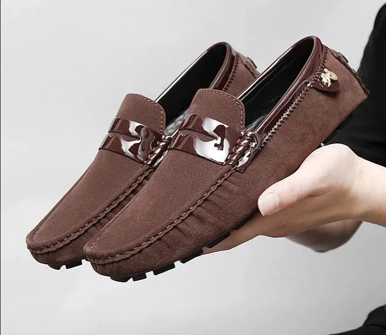 Fashion Couple Casual Shoes Slip-on Comfortable Breathable High Quality Leather Designer Loafers Large Size 48