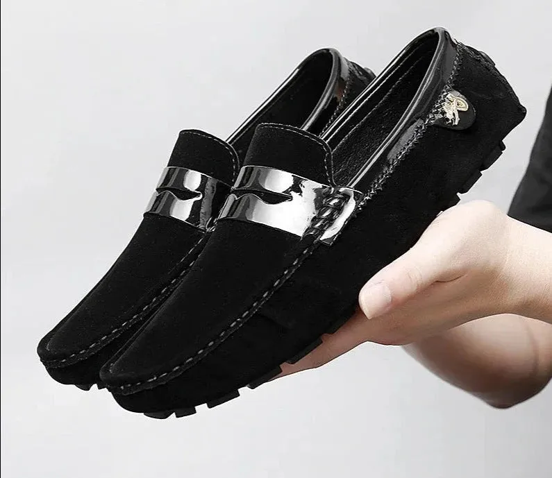 Fashion Couple Casual Shoes Slip-on Comfortable Breathable High Quality Leather Designer Loafers Large Size 48