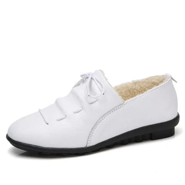 Folds Fur Lining Slip On Lazy Flat Shoes