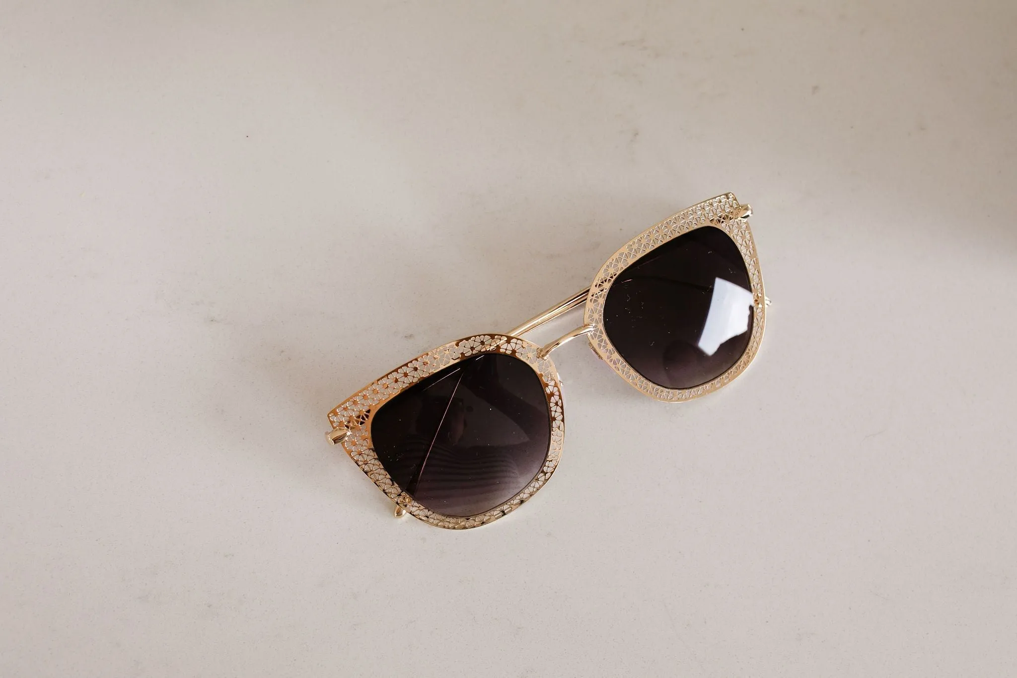 Latticework Cat Eye Sunglasses