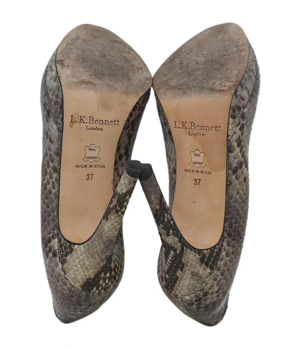 L.K Bennett Snake Print Leather Heels sz 7