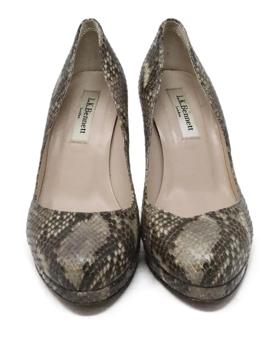 L.K Bennett Snake Print Leather Heels sz 7