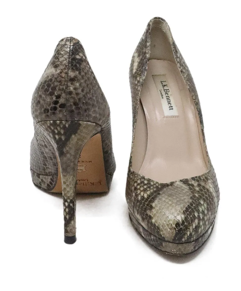 L.K Bennett Snake Print Leather Heels sz 7