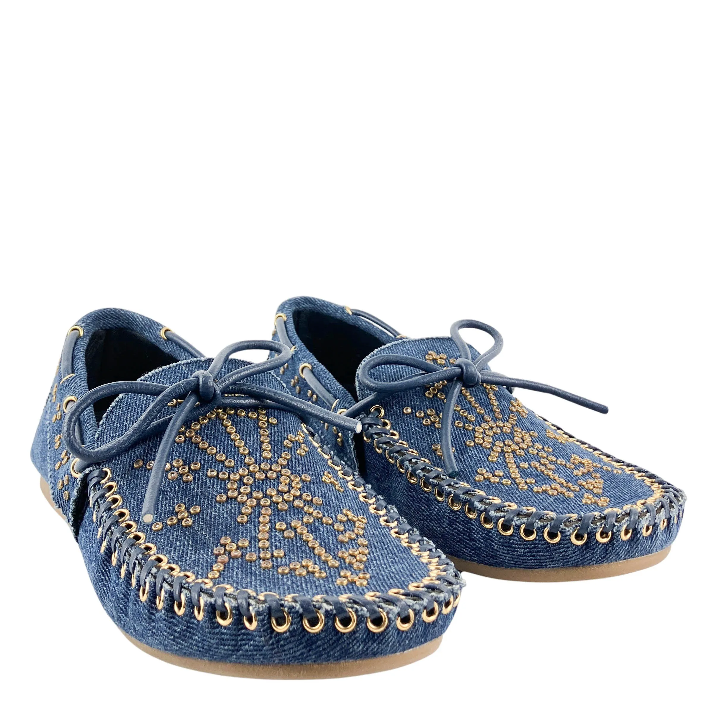 Lola Cruz Vicenza Loafers in Blue Denim