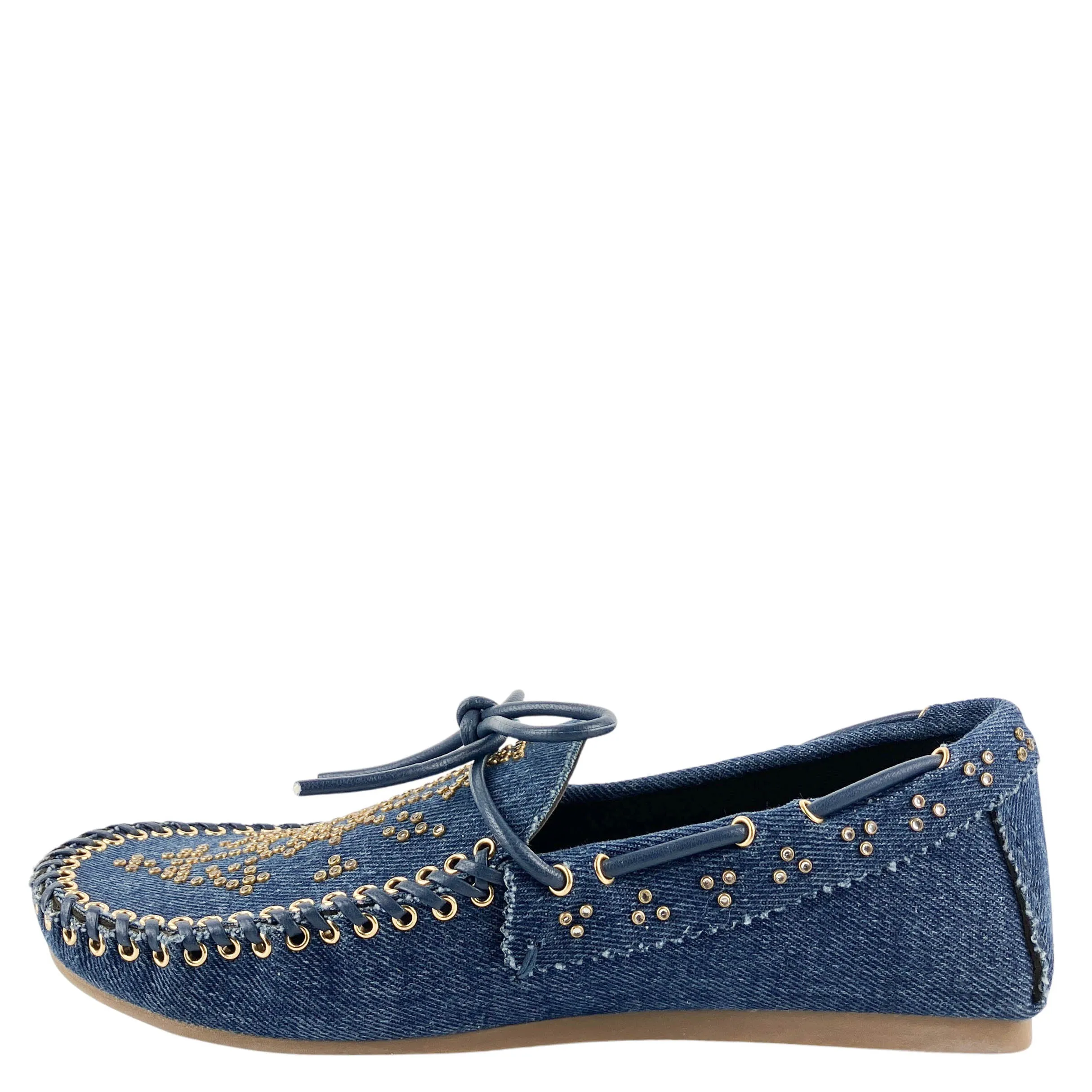 Lola Cruz Vicenza Loafers in Blue Denim