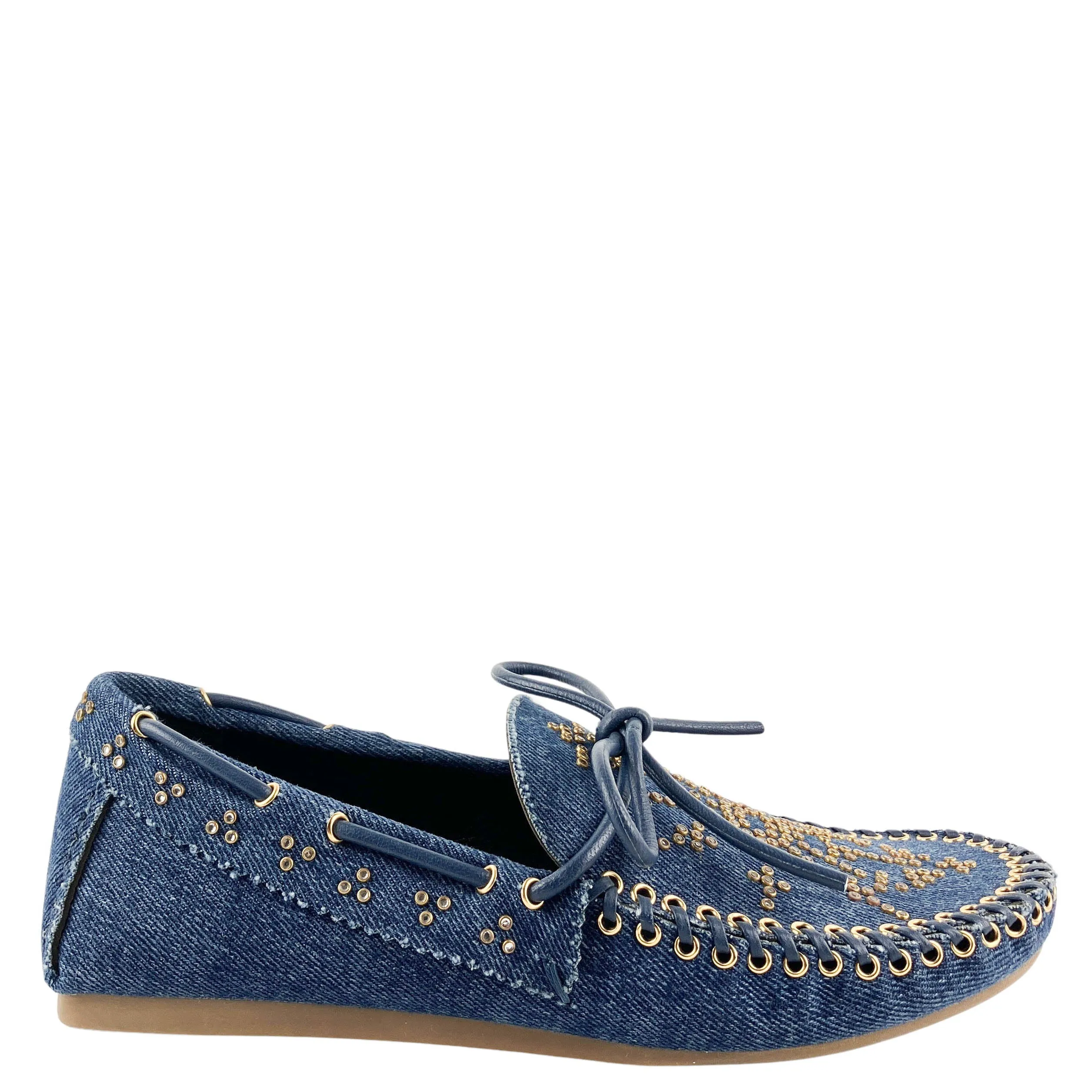 Lola Cruz Vicenza Loafers in Blue Denim