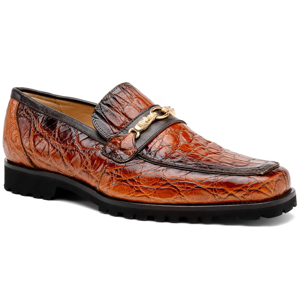 Mauri 4894/7 Debonair Alligator/ Nappa Loafers Cognac/ Dirty Gold