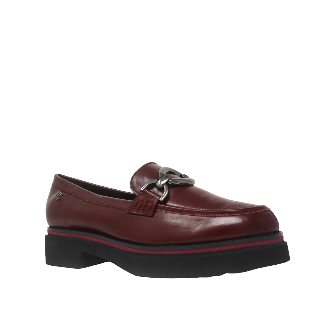 Mocasines Mikkaela burgundy para mujer