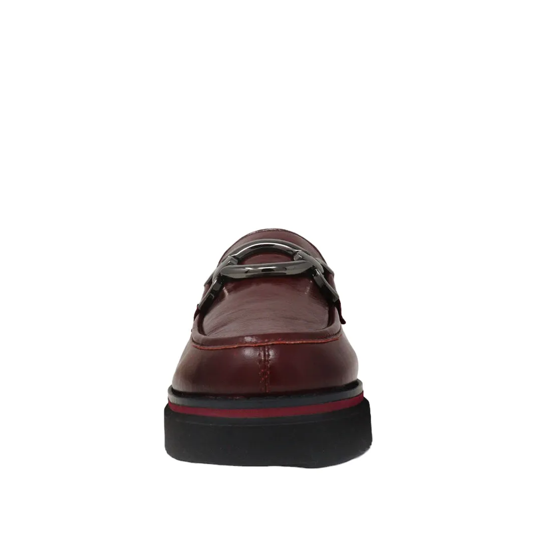 Mocasines Mikkaela burgundy para mujer