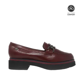 Mocasines Mikkaela burgundy para mujer