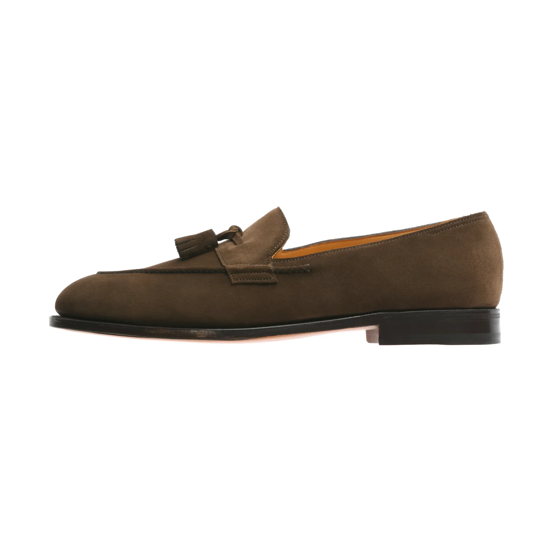 "Callington" Suede Loafer with Hand-Stitching Apron in Pewter