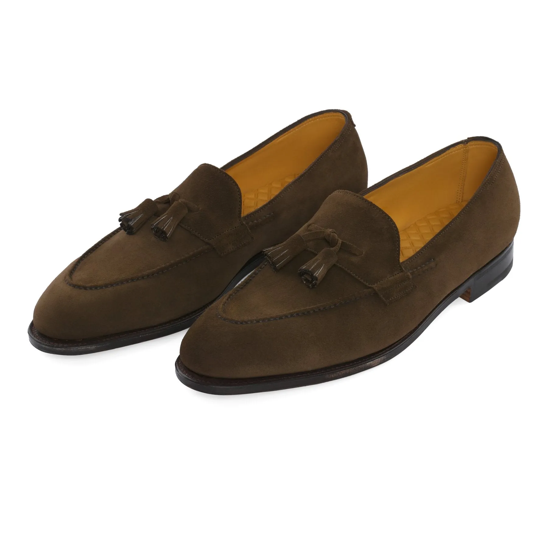 "Callington" Suede Loafer with Hand-Stitching Apron in Pewter