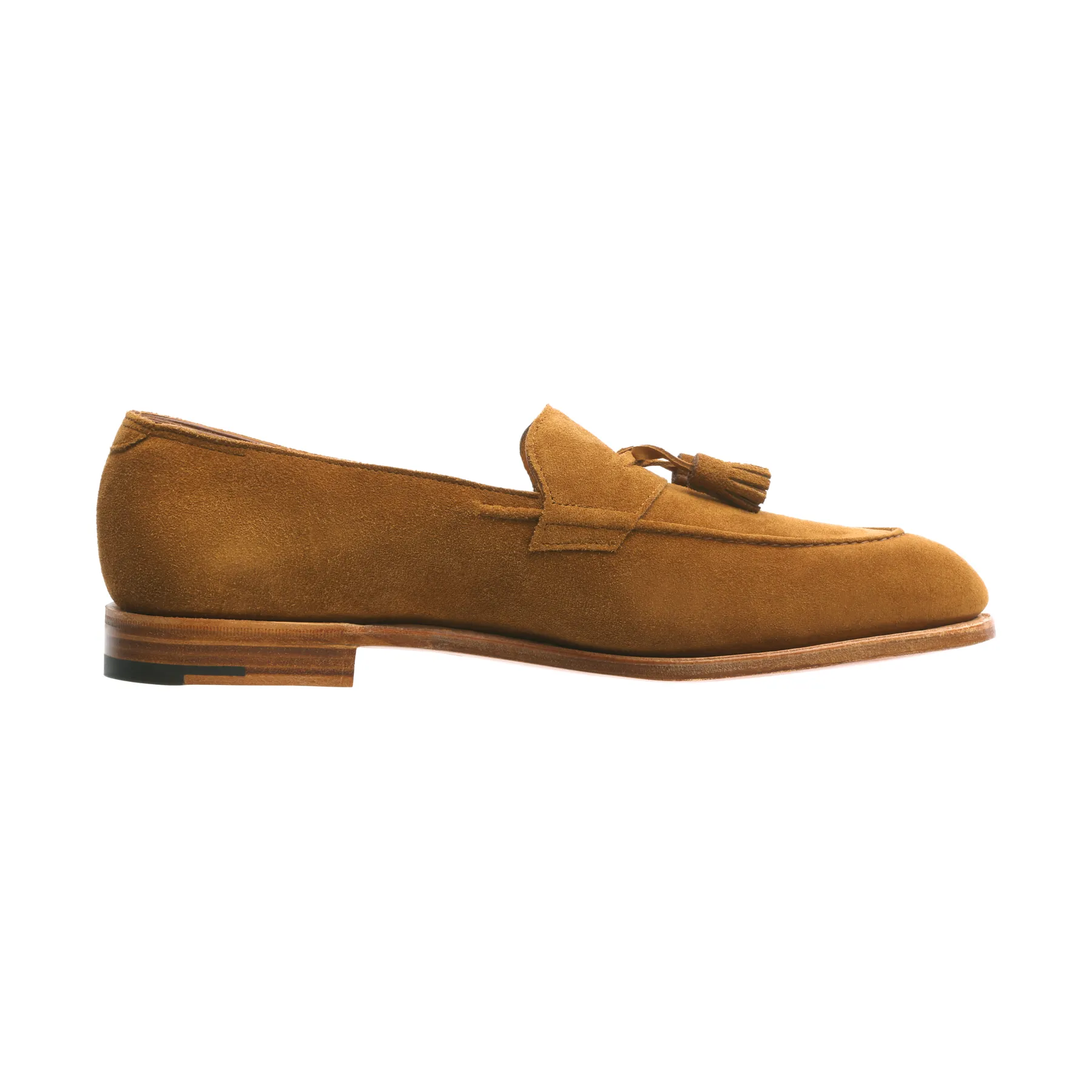 "Callington" Suede Loafer with Hand-Stitching Apron in Tobacco Brown