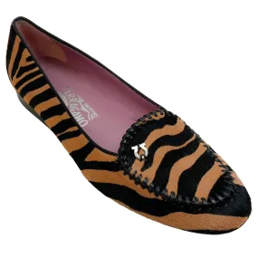 Salvatore Ferragamo Zebra Print Pony Hair Flats