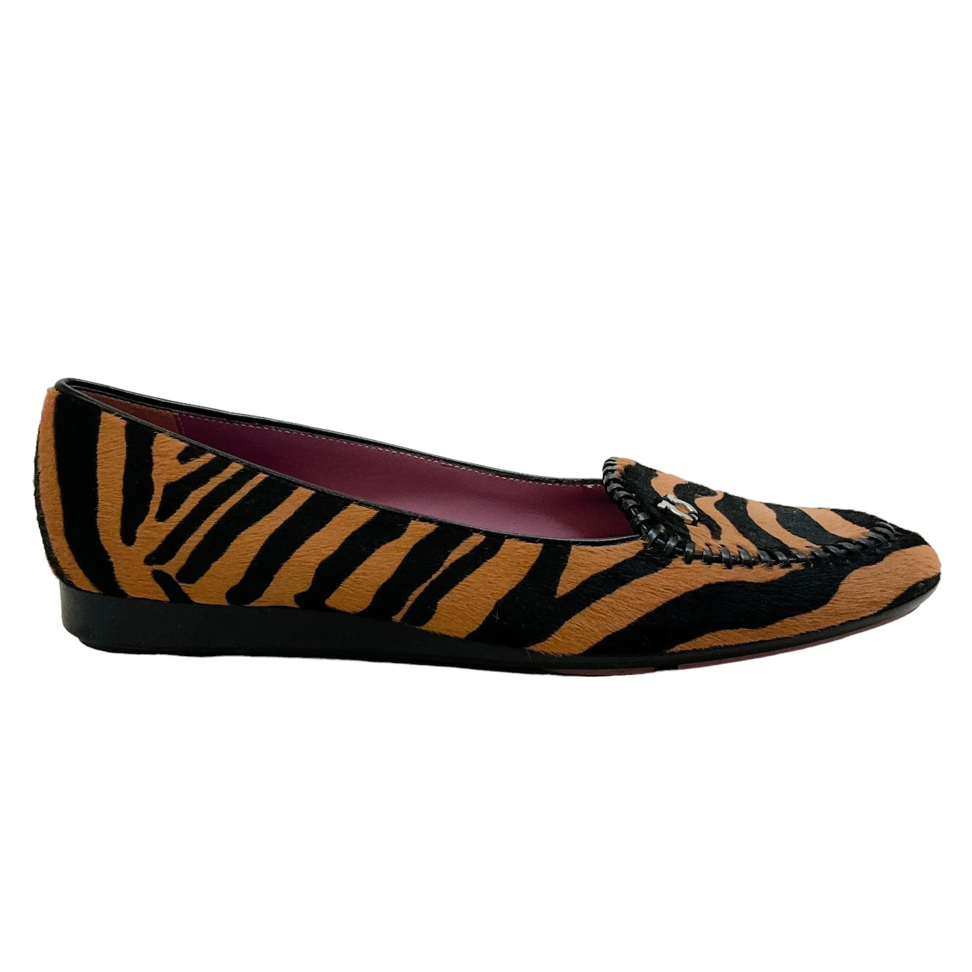 Salvatore Ferragamo Zebra Print Pony Hair Flats