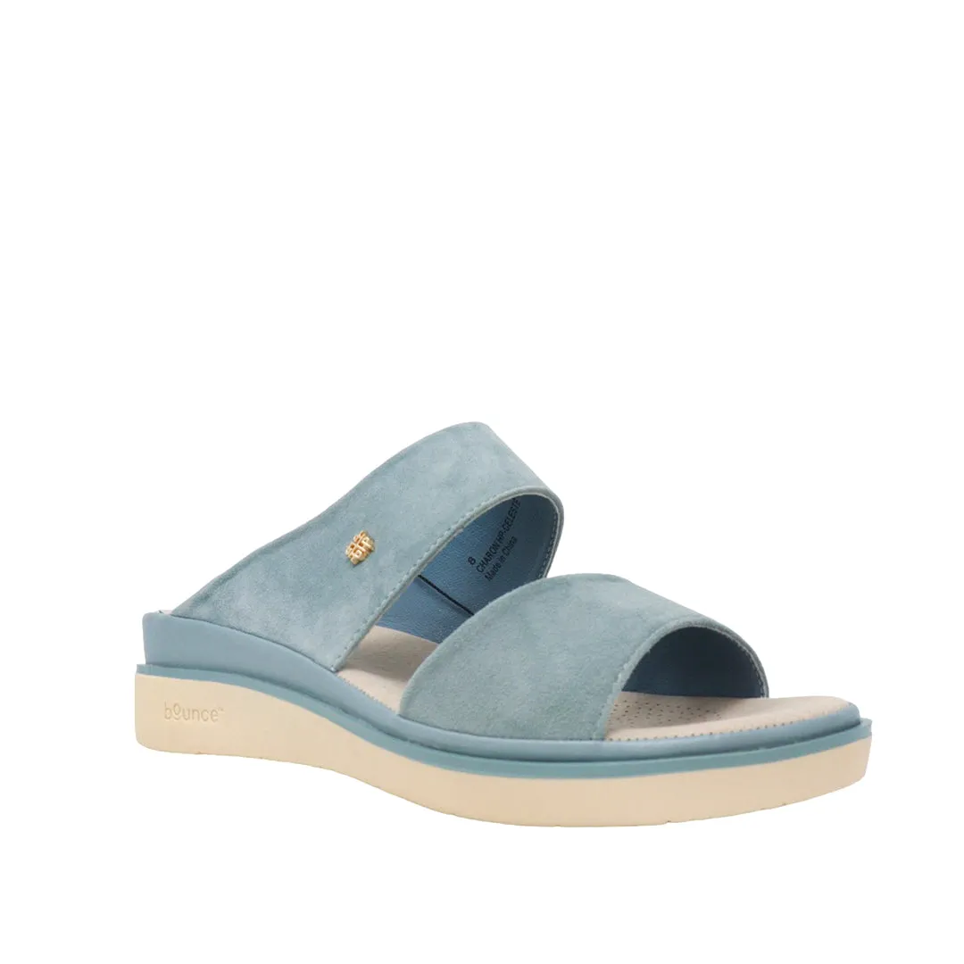 Sandalias flats Charon celeste para mujer