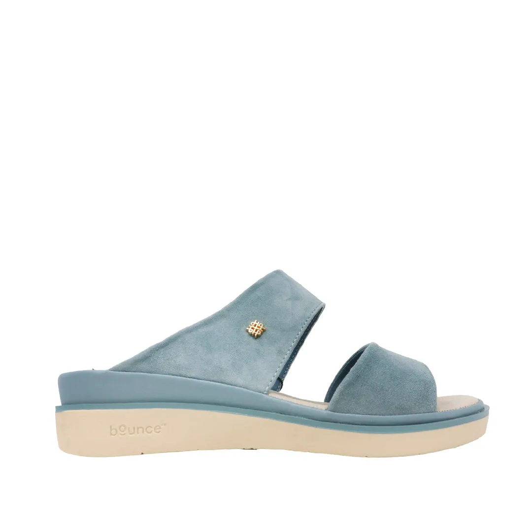 Sandalias flats Charon celeste para mujer