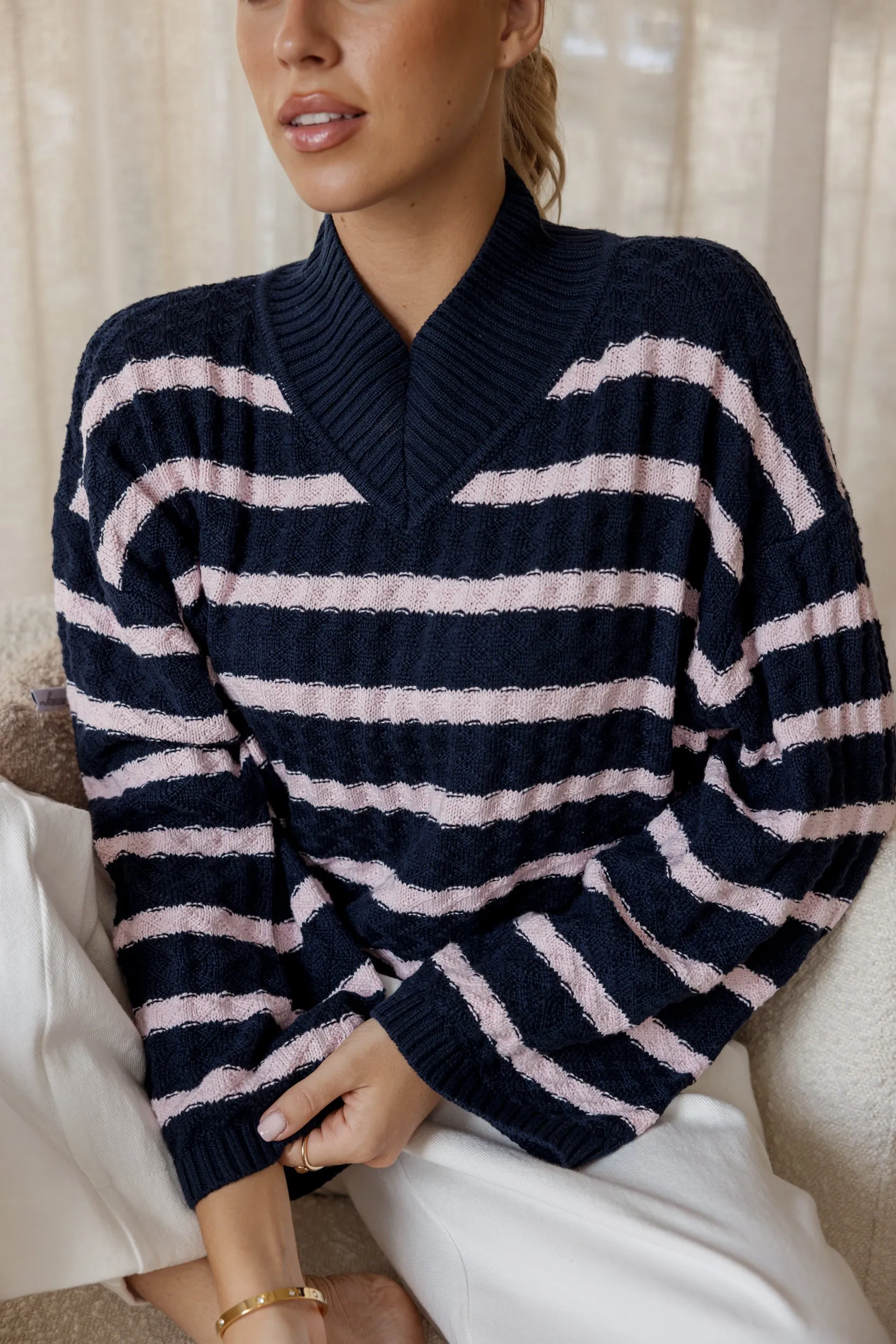 SONNY Knit Jumper Navy Stripe