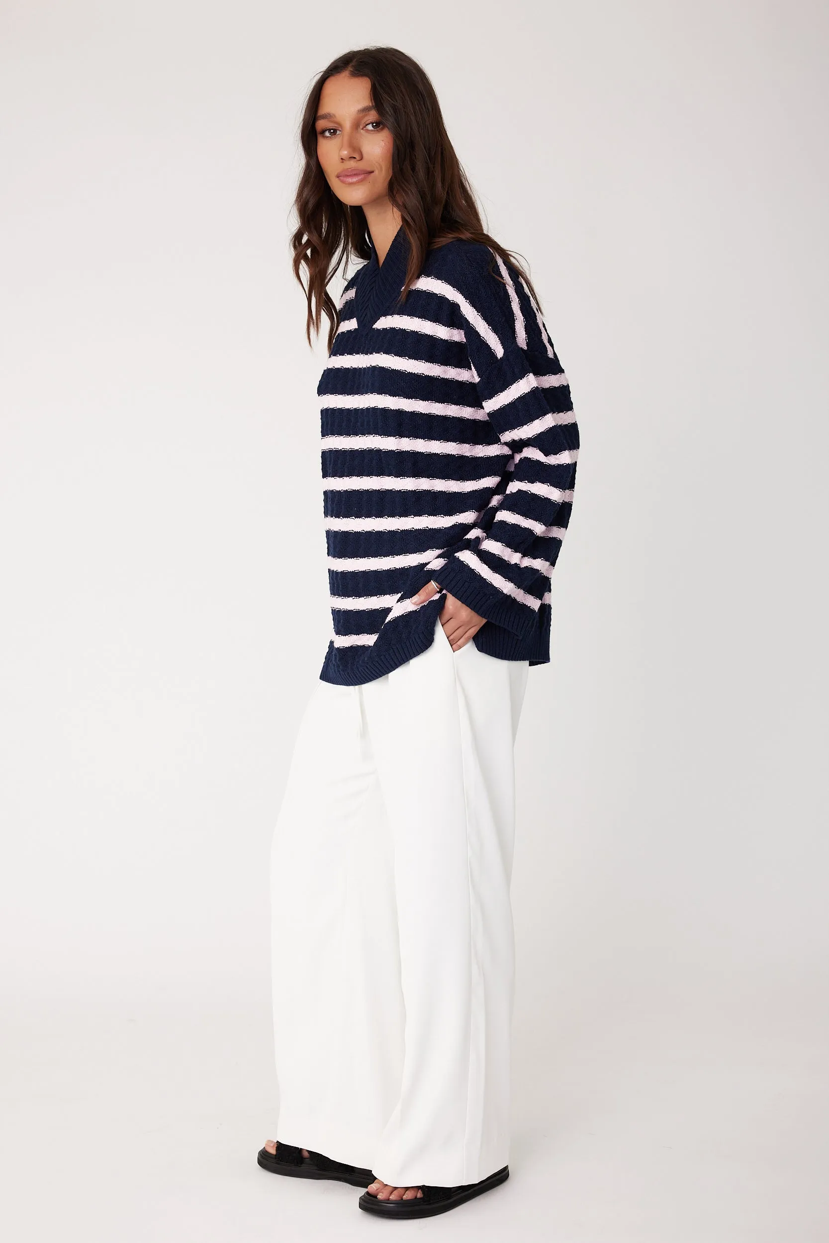 SONNY Knit Jumper Navy Stripe