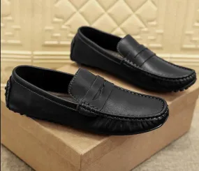 Spring Mens Fashion Casual Driving Shoes Split Leather Slip-on Comfortable Breathable Designer Loafers For Men