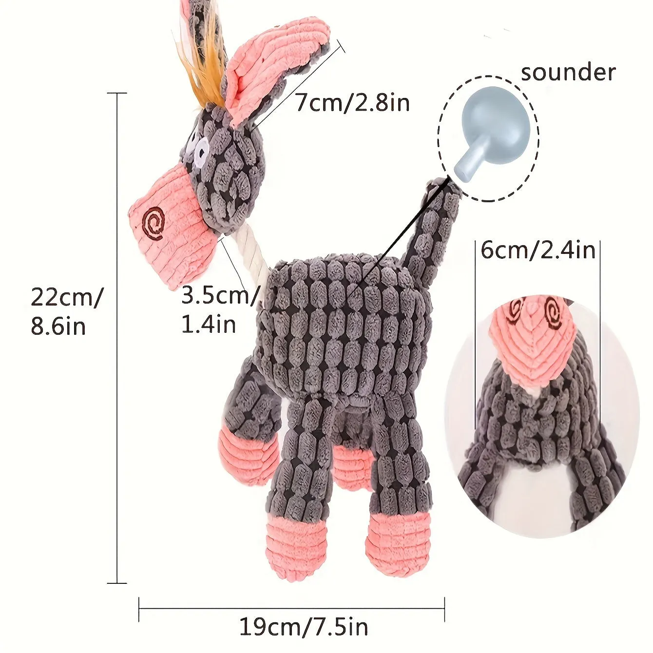 Squeaky Dog Toys - Doggy, Donkey & Giraffe