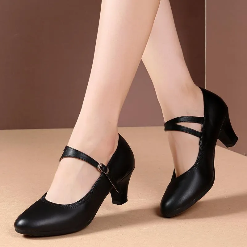 Women's Leatherette 4cm Heels Rubber Sole Ballroom Dance Shoes Modern Dance Shoes