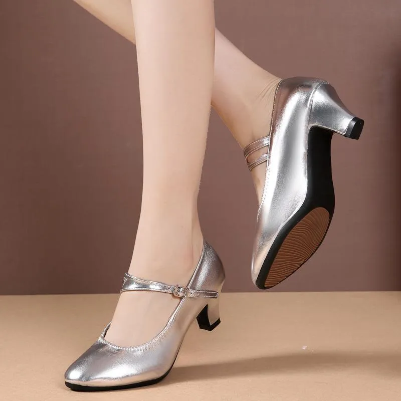 Women's Leatherette 4cm Heels Rubber Sole Ballroom Dance Shoes Modern Dance Shoes