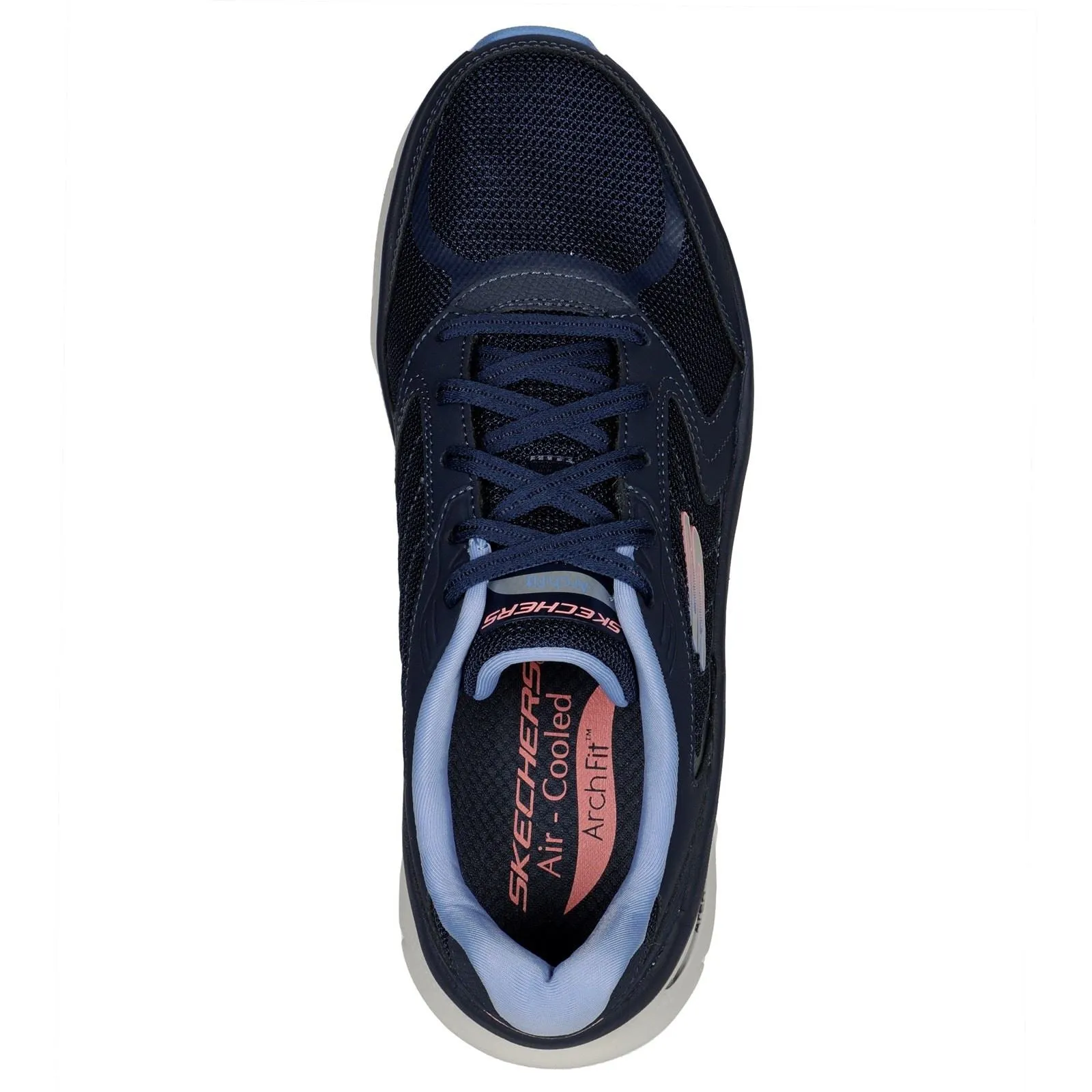 Women's Wide Fit Skechers 149686 Arch Fit D'Lux Sneakers - Navy/Blue